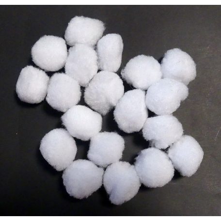 Pompon 40 mm hófehér dekorációs zsenilia golyók, "hógolyó".  10 db/csomag. Kreatív alapkellék.