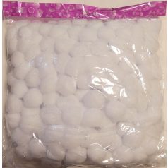   Pompon 40 mm hófehér dekorációs zsenilia golyók, "hógolyó".  10 db/csomag. Kreatív alapkellék.