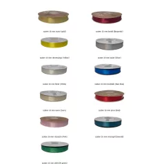   Szatén szalag 16 mm többféle színben.  Kétoldalas szalag 50 méter/orsó. Dekorációs kötöző szalag.