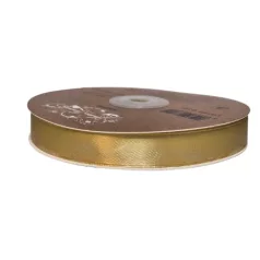   Szatén szalag arany 16 mm x 50 m /orsó GOLD díszítő szalag. Kétoldalas.