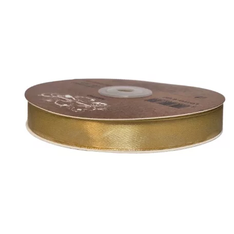 Szatén szalag arany 16 mm x 50 m /orsó GOLD díszítő szalag. Kétoldalas.