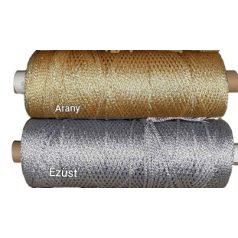   Torlen zsinór 3 mm arany vagy ezüst hengeres PES kötött zsinór  (7523/3AE)  (200 m). Befűző.
