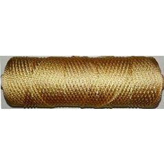   Torlen zsinór 3 mm arany vagy ezüst hengeres PES kötött zsinór  (7523/3AE)  (200 m). Befűző.