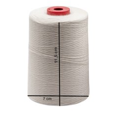  Zsákvarró cérna 20 dkg erős poliészter (PES). Fehér színű cc.1 mm-es cérna. Kézműves kelléknek is.