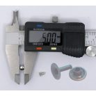 Csőszegecs, bőrszegecs 5 mm fejméretű, nikkel ezüst vagy antikolt színben.(100 pár/ cs) 