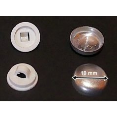   Gombalap 16-os műanyag alappal, csak fehér ( 10 mm)  (100 db/pár)