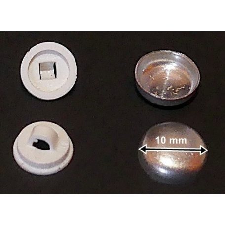 Gombalap 16-os műanyag alappal, csak fehér ( 10 mm)  (100 db/pár)