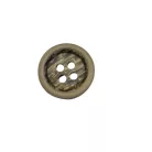 Mellénygomb vagy  ujjagomb,  matt,cirkás keki színű, peremes 24-es (15 mm) 4 lyukú,   100 db / csomag (19)