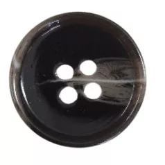   Mellénygomb vagy  ujjagomb,  sötét barna színű, peremes 24-es (15 mm) 4 lyukú,  100 db / csomag. (17)