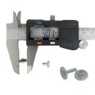 Csőszegecs, bőrszegecs 9 mm (fej) + 9 mm (láb) + 8 mm (alj), nikkel ezüst színben, vas.  (KF1-802R) (100 pár/csomag) 