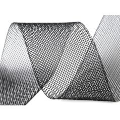   Lószőr szalag 50 mm, fekete színben, kemény tartású ruha merevítő. 25 méter