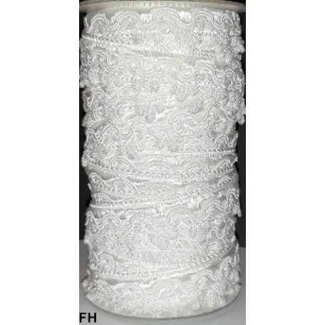 Cakkos szegő szalag 25 mm, fehér (FH) színben 