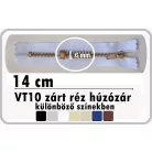 Fémcipzár VT10 zárt réz húzózár 14 cm  ( 10 db)