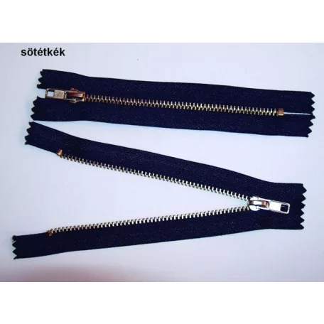 Fémcipzár VT10 zárt réz húzózár 14 cm  ( 10 db)