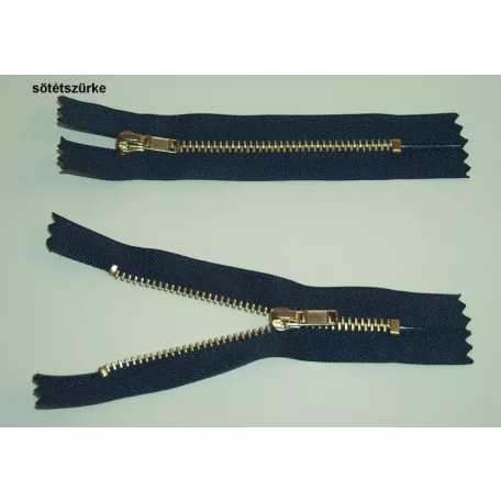 Fémcipzár VT10 zárt réz húzózár 14 cm  ( 10 db)