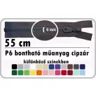 P6 műanyag cipzár bontható 55 cm