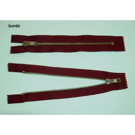 Fémcipzár VT10 zárt réz húzózár 18 cm,   (10 db / csomag)