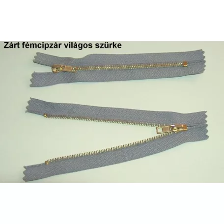 Fémcipzár VT10 zárt réz húzózár 18 cm,   (10 db / csomag)