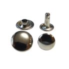 Csőszegecs, bőrszegecs dupla fejű 10 mm fej x 8 mm láb x 8 mm hátsó fej  vas alapú, ezüst színű 24 Ft/pár (100 pár)