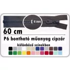 P6 műanyag cipzár bontható 60 cm
