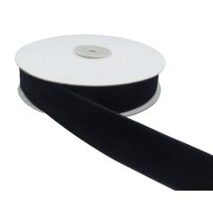   Bársony szalag 25 mm, fekete színben  10 m/tekercs. Díszítő, szegőszalag.