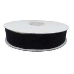   Bársony szalag 25 mm, fekete színben  10 m/tekercs. Díszítő, szegőszalag.