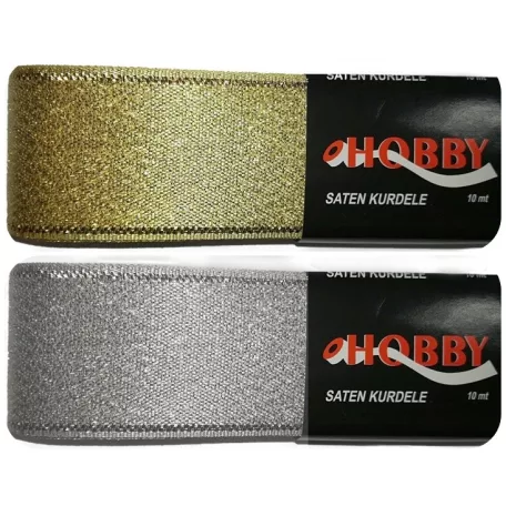 Kétoldalas szalag 20 mm LUREX arany vagy ezüst 10 méteres. Dekorációs szalag.
