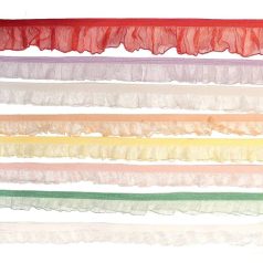   Fodros gumiszalag. 15-18 mm széles. Organzás gumi. 5 métertől