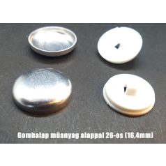   Gombalap 26-os műanyag alappal, fehér vagy fekete (16 mm) (100db/cs)