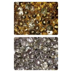   Pitykegomb műanyag 13 mm (20-as méret)  arany vagy ezüst.  100 db /csomag ( nagy kiszerelés)