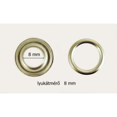   Ringli karika 8 mm, réz alapú, nikkel színű. (100 pár/csomag)