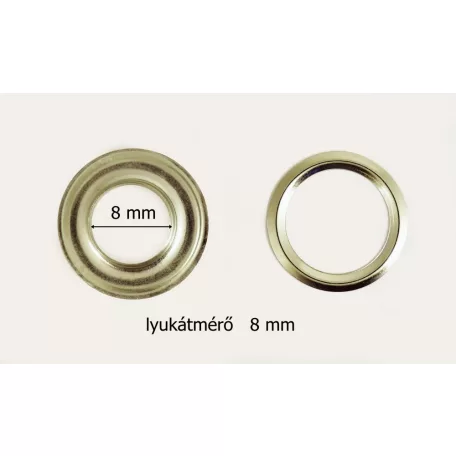 Ringli karika 8 mm, réz alapú, nikkel színű. (100 pár/csomag)