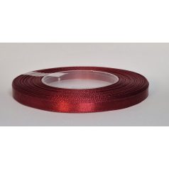 Szatén szalag 6 mm,  bordó színű. 25 yard orsó ( 23 m)