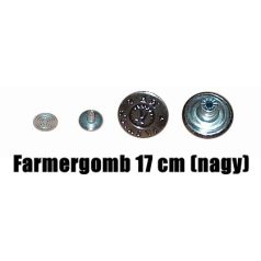   Farmergomb 17 mm, beüthető, WWS felirattal, anikolt réz vagy fényes ezüst színben 40 Ft / db ( 50 db)