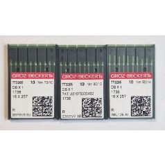   Groz Beckert DBx1; 1738-as  R (hegyes) ipari varrógéptű vékony kerek végű  (10 db)