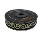 Szalag sötétkék - arany inda mintás 16 mm. 10 méter/orsó Fantastic Jacquard