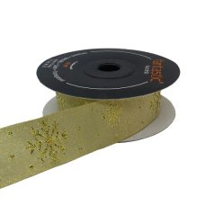 Hópelyhes arany lurexes szalag 22 mm x 10 méter