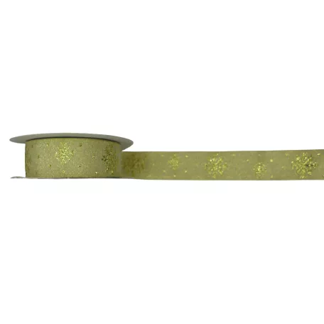 Hópelyhes arany lurexes szalag 22 mm x 10 méter