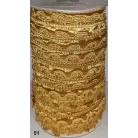 Cakkos szegő szalag, arany (51) színben  25 mm, (25 méter)