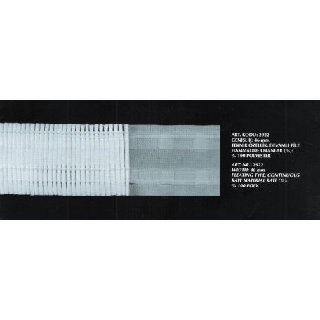 Függöny behúzó szalag, folyamatos minta,  46 mm, Kód:ÖZ-AK 4622,  (50 méteres)  