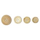 Fagomb 16  mm négylyukú, natúr fa, festhető. 25 db/csomag (26")