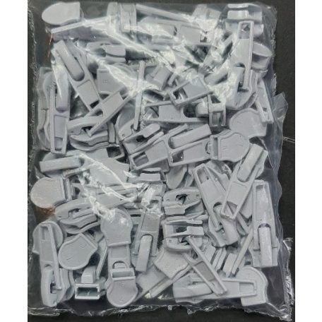 Cipzárkocsi spirál cipzárhoz, tomata, fém. FEHÉR (7-es cipzárhoz) ( 100  db/cs) (S)