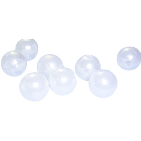 Tekla gyöngy 12 mm fehér vagy ekrü színben, fűzhető, 1,5 mm furattal.  30 db /csomag