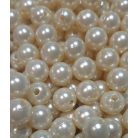 Tekla gyöngy 12 mm fehér vagy ekrü színben, fűzhető, 1,5 mm furattal.  30 db /csomag