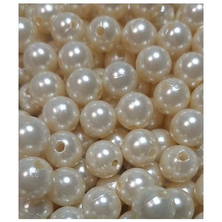 Tekla gyöngy 12 mm fehér vagy ekrü színben, fűzhető, 1,5 mm furattal.  30 db /csomag