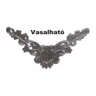 Vasalható ruhadíszítő csipkegallér 25 cm hosszú ezüst vagy arany színben. 