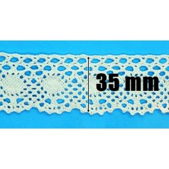 Pamut csipke bézs, 35 mm, ( 25 méter) 
