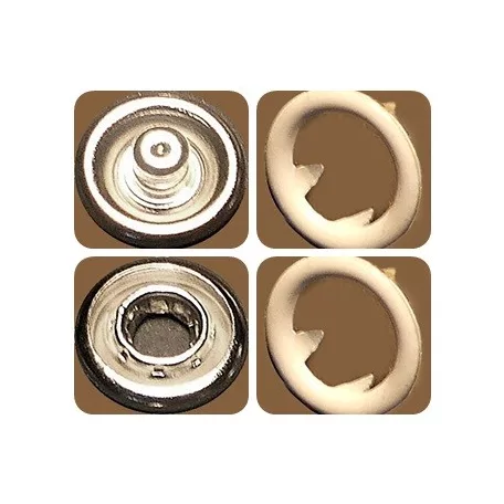 Baby patent karika fejjel, fehér színű, 9,5 mm,  (100 db/csomag)