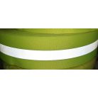 Varrható fényvisszaverő szalag 50 mm, neonsárga, 20 mm-es szürke csíkkal. 5 méter/kiszerelés. Felvarrható.