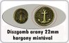Díszgomb horgony mintával 22 mm arany színű, 50 Ft/db Díszgomb horgony mintával 22 mm arany színű, 50 Ft/db